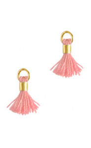 Mini Quaste Ibiza Style 0.7cm Gold-carnation pink